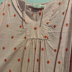 St. John’s bay Women’s striped blouse with flowers 1X